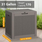 NUNU LAB 31 Gallon Outdoor Storage Box Waterproof,Indoor Outside Deck Boxes,Backyard Storage Bin For Package Delivery,Garden Tools,Patio Cushions,Pool Accessories,Storage Bench Lockable Lid