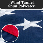 American Flags for Outside 4x6 -100% MADE IN THE USA,Indestructible Durable Outdoor Heavy Duty Spun Polyester US Flag United States Flags Sewn Stripes and Embroidered Stars,FMAA Certified,4th of July