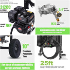 4200PSI Gas Pressure Washer, 2.8GPM Commercial Power Washer Gas Powered, 212cc 7.0 HP Engine, Includes 0.7L Soap Tank,5 QC Nozzles,25’ Hose,Car Wash Machine/Car/Driveway, EPA/CARB/ETLCompliant (Black)