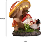 Garden Gnomes Statues Outdoor Decor Outside Yard Art Mushroom Solar Light Funny Gnome Figurine for Yard Patio Gifts for Mom Women (Multicolor)