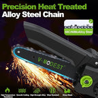 2-IN-1 Cordless Pole Saw 8 inch &6 inch, Pole Saws for Tree Trimming 2 * 4.0Ah Battery Powered, Electric Pole Saw Brushless 15ft Max Extension Pole Chainsaw for Tree Trimmer Wood Cutting