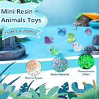 150/200 Mini Resin Animals Variety Pack Kit, 30 Types Tiny Resin Animals Figures, Hide Mini Figures Micro Landscape Ornaments Fairy Garden Accessories (200)