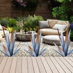 EROCK 2 Pcs Tequila Rustic Sculpture, Wind Resistant Metal Agave Plant Outdoor Home Decor, DIY Rustic Hand Painted Metal Agave Garden Art Plant Country Sculpture Statue Patio Stake Lawn Ornament Gift