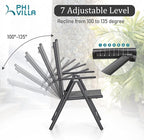PHI VILLA 7 Piece Outdoor Dining Set with Umbrella, Patio Furniture Dining Set with Foldable Patio Chairs & Outdoor Table for Yard & Garden