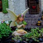 PRETMANNS Fairy House Kit - Fairy Garden Accessories for Outdoor Miniature Village Decor, with Fairies & Sign - House, 7’ High & Door can Open Wide - 4 Piece Supplies