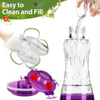 Hummingbird Feeders for Outdoors Hanging, BOLITE Glass Hummingbird Feeder, 4 Bee Guard Feeding Ports, Built-in Ant Moat, Leak Proof, 15 Ounces, Stars Decor, Purple, 2 Pack, Gifts for Women Men