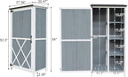 GDFStudio 54" Two-Tone Storage Shed Gray & White Design Outdoor Tool Storage House with Sloped Roof & 5 Customizable Compartments for Garden Patio Backyard, Gray