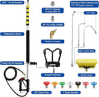 RAYNEL 25FT Telescoping Pressure Washer Extension Wand with Brush Head,2 Power Washer Extension Wands, Gutter Cleaner Attachment,7 Spray Nozzle Tips,Support Belt and 2 Hose Adapters