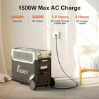 FOSSiBOT F3600 Portable Power Station, 5 x 120 V AC Output 3600 W/3840Wh LiFePO4 Battery Electric Solar Generator for Garage, Home, Off-Grid Living, Camping, RVs, Outdoor Adventures, Power Outages