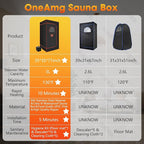 Sauna Box，Portable Sauna for Home with 3L 110V Steamer, 9 Levels, Folding Chair, Extra Large Size (71''*35''*35''), Full Body Sauna Tent for Relaxation, Detoxification