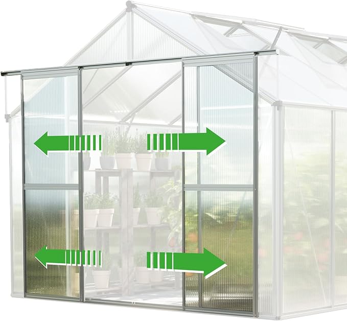 Greenhouse Topas 3 Aluminum Frame 7.4 x 6.4 ft with Approx. 8 mm Polycarbonate Panels