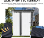 JUMMICO Metal Outdoor Storage Shed 5 x 3 FT Metal Shed with Lockable Door,Waterproof Garden Tool Shed Storage House for Backyard Patio Lawn,White