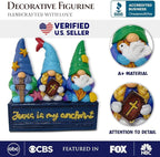 OrnamentallyYou Spring & Summer-Themed Garden Statues – Adorable Outdoor Decor for Lawn, Patio & Porch (Nautical Themed Religious Gnome Figurine, Jesus is My Anchor 6" Beach House Statue)