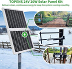 TOPENS TSQ20W Solar Panel 20-Watt 24V Monocrystalline Solar Panel Kit, for Gate Opener, Boat, Yacht, RV, Caravan, Golf Car, Street Lamp, Garden Light and Farm Equipment