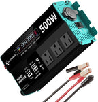Power Inverters 12V DC to 110V AC Converter for Vehicles USB-C/PD 25W Fast Charging Ports Car Charger Adapter with a Cigarette Lighter Ports Plug Outlet (Modified sine wave-500W)