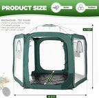 Porayhut Pop up Greenhouse Tent,Portable Large Walk-in Plant House 10’X10’ ,Indoor Outdoor Gardening Plant Sunshine Room with PVC Mesh Cloth Cover for Protecting Plant from Cold Frost & Birds