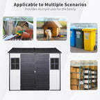 8x6 FT Resin Outdoor Storage Shed with Floor, Windows & Lockable Doors Waterproof All-Weather Garden Shed for Backyard, Patio, and Lawn Equipment Storage, White