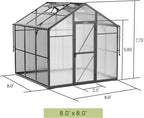 Vego Garden Junior Victorian Greenhouse 8ft – Durable Aluminum Frame with Polycarbonate Panels – All-Season Greenhouse for Backyard or Patio