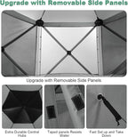COBIZI 12x12ft Pop up Gazebo on Clearance Screen Canopy Tent for Camping, Camping Outdoor Screened Gazebo with Sidewalls, Portable Hub with Carrying Bag and Ground Stakes, Grey(Upgraded 2.0)