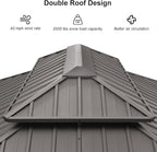 PURPLE LEAF 12' x 20' Permanent Hardtop Gazebo with Galvanized Steel Double Roof and Aluminum Frames Outdoor Large Pavilion Gazebo for Patio Deck Garden, Netting and Curtains Included, Light Grey