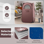 Giantex Portable Sauna, Full Body Steam Sauna w/ 3L Steam Box, Remote Control, Wood Foot Roller & Foldable Chair, Pop-Up Sauna Box for Single Person, Lightweight Personal Sauna Tent for Home (Coffee)