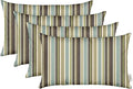 RSH DECOR: Sunbrella Lumbar Throw Pillows Set of 4 | 20" x 12" | Water and Fade-Resistant Performance Fabric | Outdoor Pillow Covers with Down-Alternative Inserts | Brannon Whisper