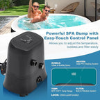 NAIZEA Inflatable Hot Tub - Outdoor Hot Tubs 2 Person, Portable Blow Up Spa Square Portable Hot Tub, 90 Soothing Bubble Air Jets, Cover, 2 Filter, 145 Gallon,75x47x25 in