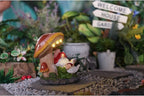 Garden Gnomes Statues Outdoor Decor Outside Yard Art Mushroom Solar Light Funny Gnome Figurine for Yard Patio Gifts for Mom Women (Multicolor)
