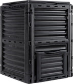 JupiterForce Garden Compost Bin 80 Gallon (300 L) from BPA Free Material, Large Composting Bin Outdoor Composter, Easy Assembling, Fast Creation of Fertile Soil, Lightweight, Black