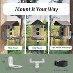Beako™ Smart Bird Feeder with 4K Camera Lifetime Subscription Included, Solar Powered for Outdoors - Ultra HD Live Stream, AI identifies10,000+ Species, Real-Time Bird Notification, Easy Setup