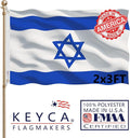 Israeli Flags 2x3 FT Made in The USA-Heavy Duty Vibrant Colors Double Sided Israeli National Flag Flag with 2 brass grommets for Home/Company/Indoor Outdoor Decoration