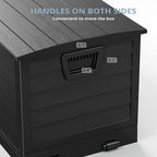 Outvita Foldable 75 Gallon Outdoor Storage Box, Plastic Storage Containers with Lid, Patio Deck Box Furniture for Garden, Pool, Balcony, Yard (Black)