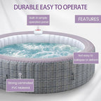 82" Inflatable Hot Tub for 4-6 People, Portable Outdoor Spa with 130 Soothing Bubble Jets, Smart Control Panel, with Insulated Cover, 6 Filters, PE Floor Mat, 110-120V Input (Round)