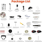 3-in-1 Cordless Pole Saw & Mini Chainsaw & Grass Trimmer, 21V Battery Powered 6 Inch Electric Pole Chainsaw, 12.3ft Max Reach, 5.5 LB Lightweight Pole Saws for Tree Trimming, Branch Cutting