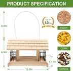 Wood Bird Feeders for Outdoors - Large with 2 Suet Cages, Waterproof for Garden Decoration