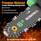 WORKPROX Mini Chainsaw Cordless, 6 inch Handheld Electric Chain Saw with Type-C Fast Charging Battery 20V 2.0Ah, Pruning Saw for Tree Branches, Wood Cutting, Garden Gifts for Men Women