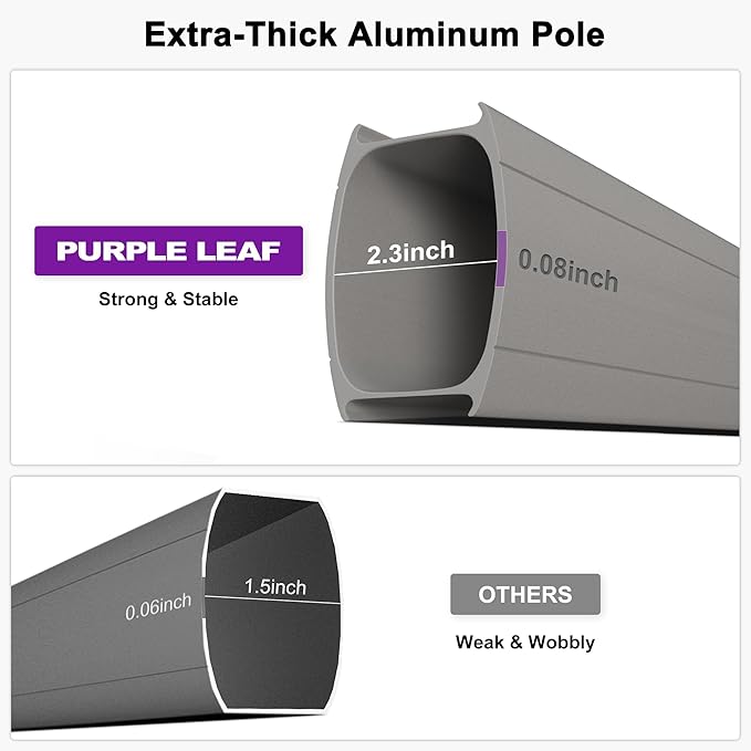 PURPLE LEAF 9' X 9' Patio Umbrella Outdoor Cantilever Umbrella, Aluminum Offset Umbrella with Champagne Frame and 360° Rotation for Pool Deck Garden, Taupe