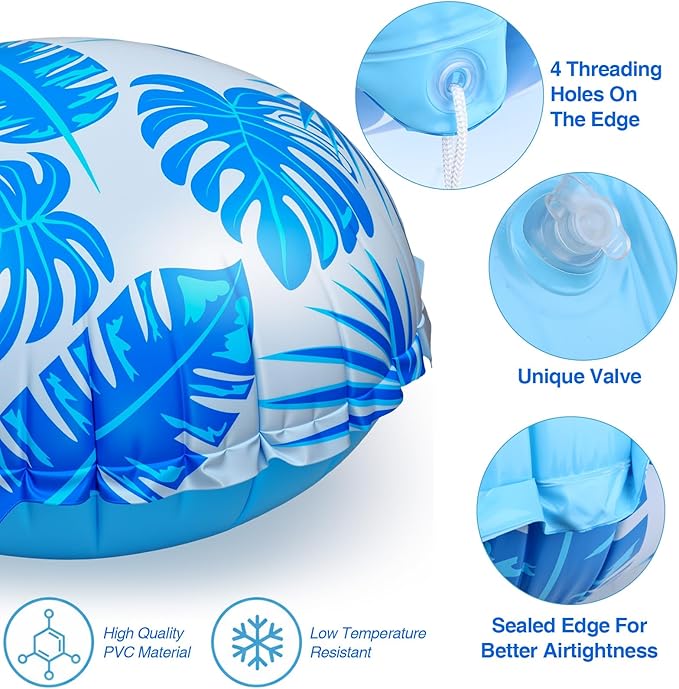 12pcs 4ft Pool Pillows for Above Ground Pools, Cover Balloon Winterizing Inflatable Air Pillow Float with Ropes PVC Ice Equalizer Closing Winter Swimming Ball Accessories
