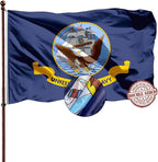 Double Sided Navy Outdoor Flag 4x6- Heavy Duty 3Ply 240D Polyester Vivid Colors- Navy Flag- 4 Rows Stitched and Canvas Header with 2 Brass Grommets