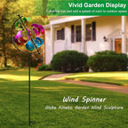 Wind Spinner for Garden and Yard - Large Metal Kinetic Wind Sculpture for Outdoor Decor (Moons)