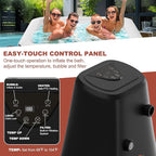 LILYPELLE 4-6 Person Inflatable Hot Tub, Square Portable Hot Tub with 130 Bubble Jets, Large Outdoor Spa Bathtub Set with Heater Pump, Filter and Insulated Cover, 73" X 73" X 25"
