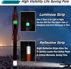 Telescopic Pool Rescue Hook with Pole, 16ft-30ft Adjustable Heavy Duty Pool Pole, Fibreglass Safety Hook Pools, Specialised Emergency Rescue Equipment for Drowning Victims (L:550cm/18ft)