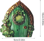 Miniature Fairy Door, Wooden Gnome Door for Trees Wall, Fairy Garden Outdoor Decor Accessories