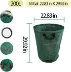 Reusable Yard Waste bags,Collapsible Leaf Bag with Gardening Gloves,Yard Debris Collapsible Bag With 4 Handles, for Leaves, Lawn Debris & Grass Clippings (53Gallon)