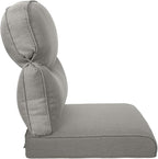 Pop 22x25/22x24 Outdoor Cushions for Patio Couch Chairs Set of 3 - High Back Comfy Outside Seat Cushions for Lawn Wicker Dining Rocker Glider Loveseat 3-Seater Sectional Sofa - Grey/Smile