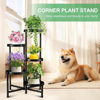 Plant Stand Indoor Outdoor 5 Tier Black Metal Plant Holder 31 in Tall,Tiered Flower Pot Display Stand,Multiple Plant Stand for Living Room Corner Garden Patio Lawn Balcony