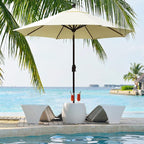 EliteShade USA 10-Year-Non-Fading 9Ft Market Umbrella Patio Umbrella Outdoor Table Umbrella with Ventilation, Natural