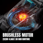 18" Cordless Self-Propelled Lawn Mower, Dual 20V Brushless Electric Push Mower with 6-Level Cutting Height, Includes 2×4.0Ah Batteries & Dual Charger