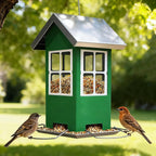 Upgrade All Metal Chew Proof Design Squirrel Proof Bird Feeder Large, 4 Drainage Holes for Easy Cleaning, Outdoor Hanging Window Feeder for Wild Birds