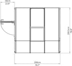 Palram Canopia Rion Sun Room 6 Ft. x 6 Ft. Solarium, Lean-to Greenhouse DIY Kit, Attach to House, Large Twin Wall Polycarbonate, 100% UV Protection for Porch, Patio Outdoors with Window Vent (White)